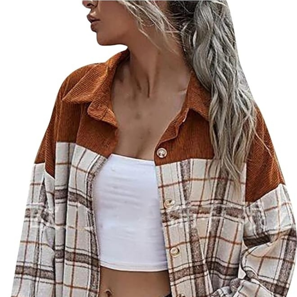 ✨ Plaid Button-Up Shacket Sweater – Size M (NWT)✨